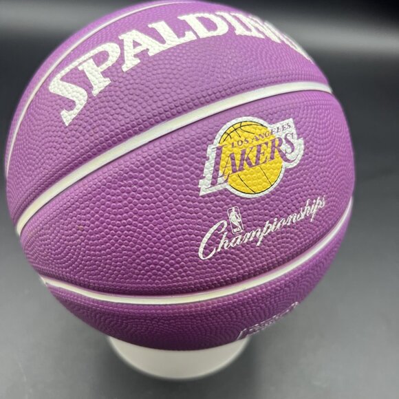 Vtg Spalding/LA LAKERS NBA Souvenir/Kid Toy Mini 7" Basketball; Purple/Yellow - Picture 9 of 11
